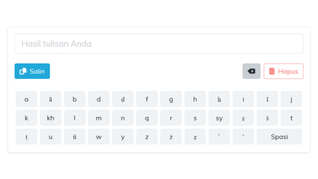 Keyboard Transliterasi Arab - Indonesia